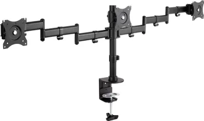 Produktbild von InLine Tischhalterung für 3x TFT/LCD/LED bis 68cm (27"), max. 3x8 kg, 16 kg, 33 cm (13"), 33 cm (13"), 75 x 75 mm, 100 x 100 mm, Höhenverstellung