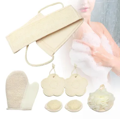 Immagine prodotto di Set combinato di spugne naturali di luffa, 6 pezzi