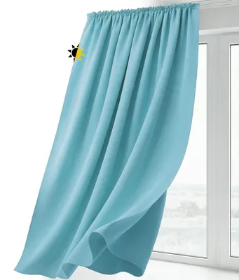 Produktbild von Beautex Kräuselband Vorhang blickdicht abdunkelnd U-Band 140x225cm,Himmelblau