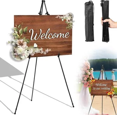 Immagine prodotto di Cavalletti pieghevoli, regolabili in altezza, in metallo, per matrimoni