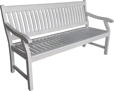 Produktbild von Gartenbank New Jersey 2-Sitzer weiß gewischt  Hartholz Garten Sitzbank