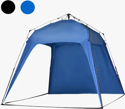 Produktbild von Faltpavillon Campingzelt Gartenzelt mit Seitenteile Tasche Schwarz Pop Up Zelt Aufbau in 2 Minuten, mit 1 Seitenteil, Stehhöhe von 1,90 Meter und einer Fläche von 2,50 x 2,50 blau