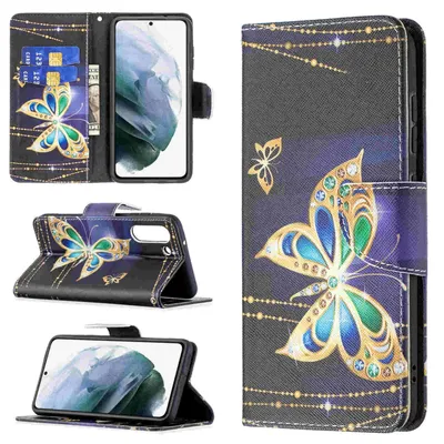 Produktbild von Für Samsung Galaxy S21 FE Kunst-Leder Handy Tasche Motiv 2 Hülle Case Etuis Neu