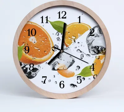 Produktbild von Holzuhr 30fi cm wanduhr - Orangen Obst