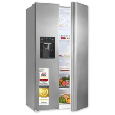 Produktbild von Exquisit Side-by-Side Kühlschrank, 513 Liter, NoFrost, Kühl-Gefrierkombination, LED, 4-Sterne-Gefrieren, Edelstahloptik, SBS5520-CF-040E inoxlook