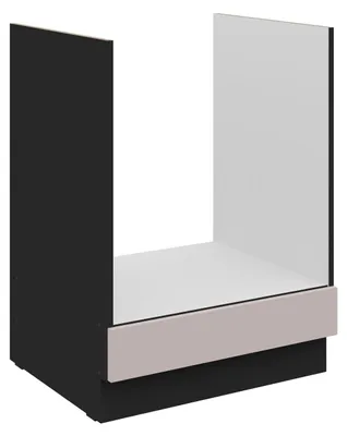 Produktbild von Küchen Herdunterschrank 60 cm Küche ARONA Kaschmir beige matt + Schwarz matt Küchenzeile Küchenblock Küche Einbauküche