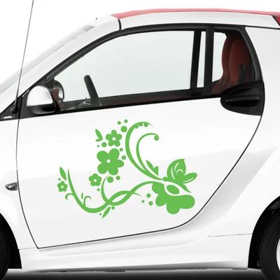 Produktbild von Aufkleber - Autoaufkleber-Set Rankelement Vera, 2 Stk. je 50cm x 36cm lindgrün - Tuning Carystyling Heckscheibe Auto