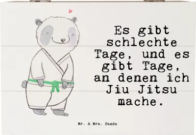 Produktbild von Mr. & Mrs. Panda Box Panda Jiu Jitsu 22 x 15 cm - Weiß - Geschenk, Japanische Kampfkunst, Truhe, fotobox, Erinnerungskiste, holzschatulle, Schatzkiste, Selbstverteidigung