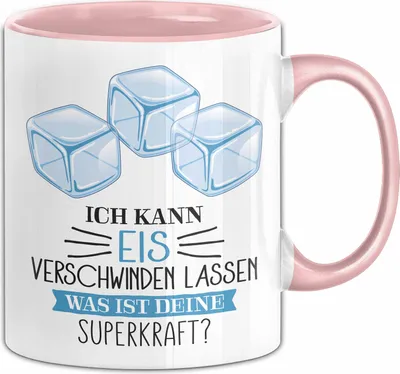 Produktbild von Eis-Liebhaber Tasse Geschenk Ich Kann Eis Verschwinden Lassen Was Ist Deine Superkraft (Rosa)