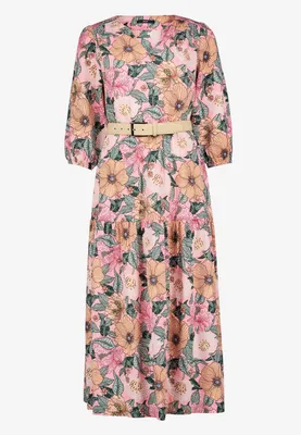 Produktbild von Blumenkleid Maxi mit Gürtel