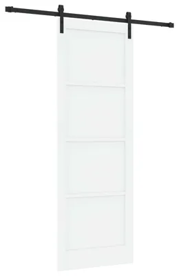 Produktbild von Schiebetür Weiß und Schwarz 83 x 232 cm Massives Kiefernholz