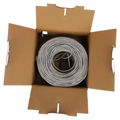 Zdjęcie produktu dla Kabel Ethernet Cat5e UTP o długości 305 m, z bezkyslenkowej miedzi, w izolacji PVC, trudnopalny (CMR), do systemów monitoringu bezpieczeństwa