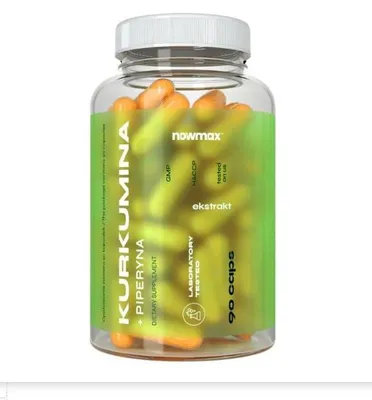 Produktbild von nowmax® Kurkumin + Piperin 90 Kapseln – Kurkuma Extrakt 95% Kurkuminoide, Piperin