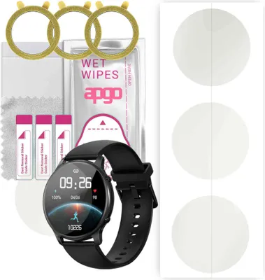 Produktbild von apgo 3 Stück Schutzfolie, Matt, kompatibel mit Smartwatch LW36 Smartwatch, Hydrogel Displayschutzfolie mit Positionierhilfe, Displayfolie, robust und kratzfest