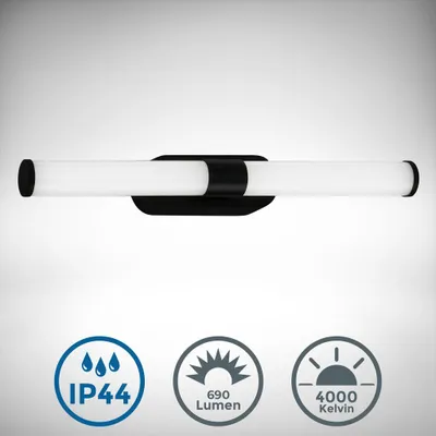 Produktbild von Spiegelleuchte - 7W, 690lm, LED, IP44, 40cm, neutralweiß, schwarz