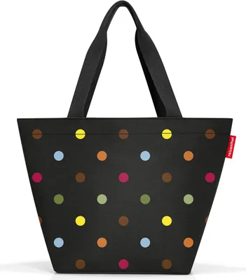 Produktbild von reisenthel shopper m, tasche für einkauf, einkaufstasche, dots / schwarz mit bunten punkten, ZS7009