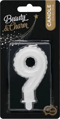 Immagine prodotto di Candela numero 9 NOVE bianco perla 7 cm