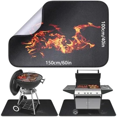 Productafbeelding van Vuurvaste onderlegger 100 x 150 cm - Hittebeschermingsmat voor barbecue en kachels