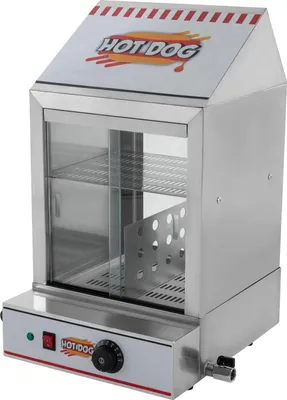 Hotdog- und Hamburger-Wärmer - Brötchendämpfer - 1200 W - 30–110 °C - 5 L Wassertank - EU-Stecker - 40×43,5×64 cm - Silber