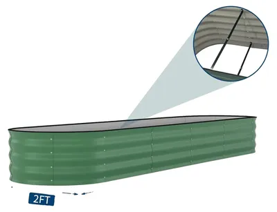 Obrázek produktu pro Zvýšený záhon, odolný materiál, ergonomický design, zelená barva, rozměry 240 x 60 x 45 cm