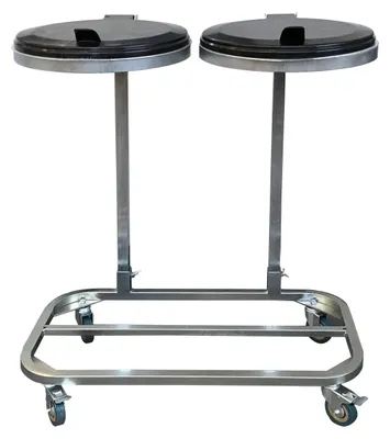 Müllsackhalter 120 L mit Deckel und 4 Rollen, Metall