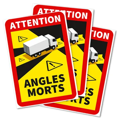Produktbild von Sticker Tote Ecken für LKW Obligatorisch in Frankreich, 17 x 25 cm, 3 Stück