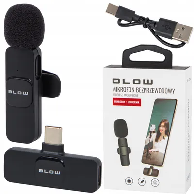 Produktbild von Kabelloses USB-C-Mikrofon mit Reichweite 20 m-Ideal für Aufnahmen BLOW