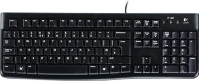 Produktbild von Logitech MK120, Volle Größe (100%), Kabelgebunden, USB, QWERTZ, Schwarz, Maus enthalten
