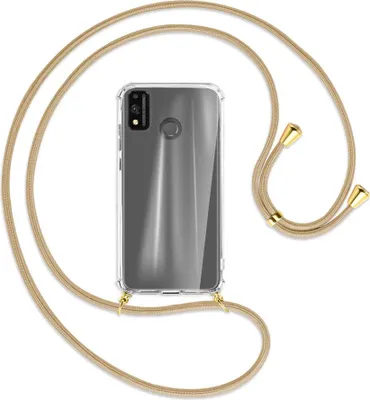 Produktbild von Handykette Backcover-Schutzhülle mit Band (Metall goldfarben) für Honor 9X Lite - caramel