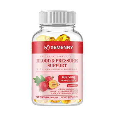 Obrázek produktu pro Podpora krve a tlaku 687,5 mg s hlohem a ibiškem (120 kapslí) Doplněk stravy, Srdce, Krevní tlak