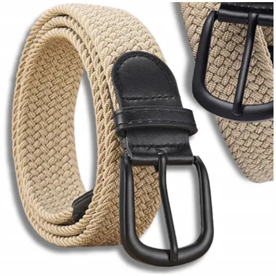 Produktbild von EdiBazzar Geflochtener Elastischer Gürtel Beige Elegant