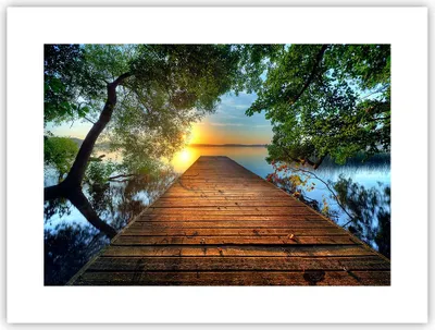 Produktbild von Poster - Poster ohne Rahmen - Brücke See - 40x30 cm - Wand Bild - Wanddeko - Wandbilder - Kunstposter - Wandposter - Bilder - Kunstdruck - Wanddekoration - Wandbild - P2XAA40x30-3528