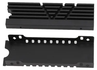 Image de Support de dissipation thermique pour SSD M.2 NVMe 2280 – Dissipateur thermique double face avec coussinets en silicone thermique pour PC, PS5 et PS5 Slim – Noir