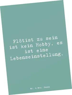 Produktbild von Mr. & Mrs. Panda Postkarte Spruch Flöte Lebensgefühl - Meeresbrise - Geschenk, Leidenschaft, Ansichtskarten, Fotokarte, Postkarten, Melodie, Musik, Instrument, Grußkarte