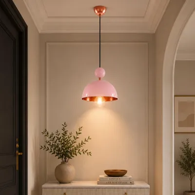 Produktbild von Opviq, Moderne Pendelleuchte in Pink, Metall, Ø21 cm, E27, MAX 40W - 100% Melamin