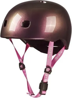 Produktbild von Micro Kinderhelm Fahrrad Tretroller Deluxe Neochrome Pink mit LED-Licht