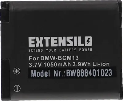 Produktbild von EXTENSILO Akku kompatibel mit Panasonic Lumix DMC-TZ40K, DMC-TZ41, DMC-TZ40W, DMC-TZ40S, DMC-TZ40R, DMC-TZ55 Kamera (1050 mAh, 3,7 V, Li-Ion)