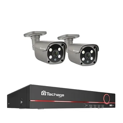 Immagine prodotto di Sistema di telecamere di sicurezza, risoluzione 4K HD, audio bidirezionale, nessuna, telecamera 8CH 2 pezzi 5MP