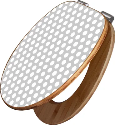 Produktbild von banjado Design WC Sitz Bambus Absenkautomatik -Punkte Grau - Toilettendeckel mit Absenkautomatik Holz/hochwertiger Bambus Klodeckel/WC-Sitz für alle gängigen Toiletten [TDB2 10589]