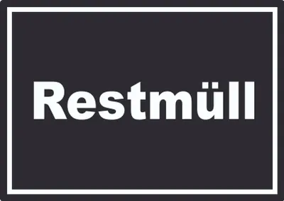 Produktbild von Restmüll Mülltrennung Aufkleber mit Text A9 (37x52mm)