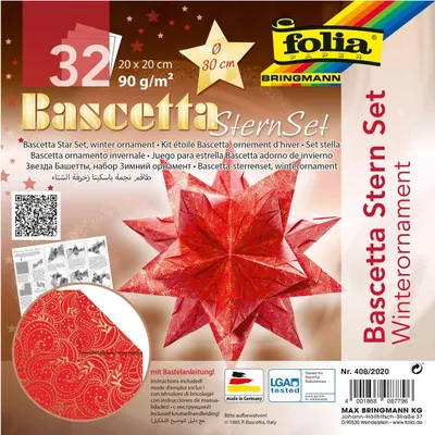 Zdjęcie produktu dla ulotka składana Bascetta gwiazda, czerwona / drukowana
