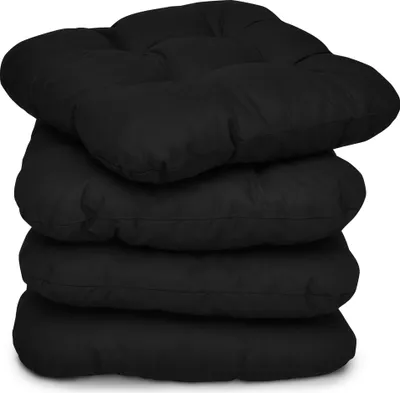 Produktbild von Beautissu Sitzkissen Lisa, 4er Set, 40x40x8 cm, Quadratische Steppung, Innen & Außen geeignet, Bezug 50% Baumwolle 50% Polyester, Füllung Schaumflocken