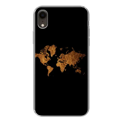 Produktbild von MuchoWow® Handyhülle Schutzhülle Hülle für iPhone XR Weltkarte - Schilf - Karte Silikon Softcase Handy Hülle - Schutzdeckel