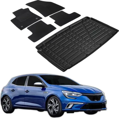 Image de Ensemble Tapis Velours Sur Mesure et Coffre TPE pour Renault Megane 4 Depuis 2015 Hayon