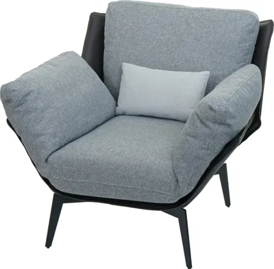 Produktbild von Sessel MCW-L82, Lounge-Sessel Cocktailsessel Polstersessel Relaxsessel, Kunstleder Stoff/Textil Metall  schwarz