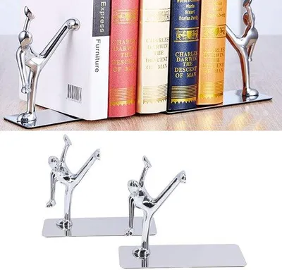 Imagen del producto de Soportes para libros de metal: versátiles, ideales para la organización decorativa de libros, duraderos y funcionales