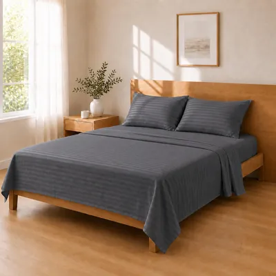 Immagine prodotto di Elzusha - Set di lenzuola in microfibra, grigio scuro, dimensioni: 210x240 cm / 150x200 cm + 2 federe da 50x80 cm