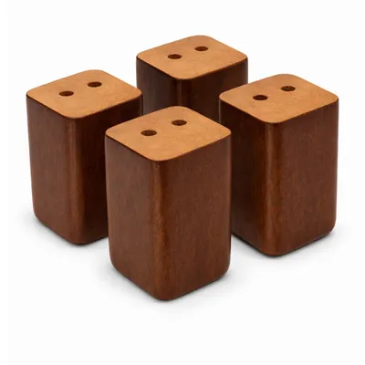 Produktbild von 4x Holzfüße  Möbelfüße Möbelfuß Holz  Eckig (9x5x5) [ Auswahl=Brazowy 90x50x50 ]