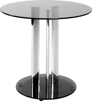Produktbild von HAKU Beistelltisch chrom, grau - Metall, Sicherheitsglas 8 mm, B/H/T: 59x57x59 cm