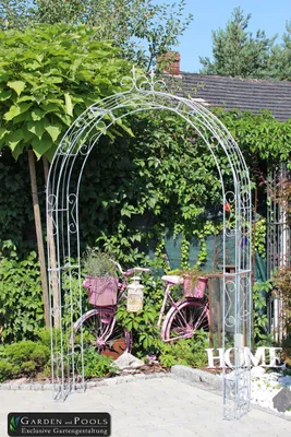 Produktbild von GardenAndPools Rosenbogen Paris Lilie Spitze B-2,60 m Verzinkt Pergola Metallrosenbogen Gartenbogen Rosensäule Rose Arches Arco da Giardino